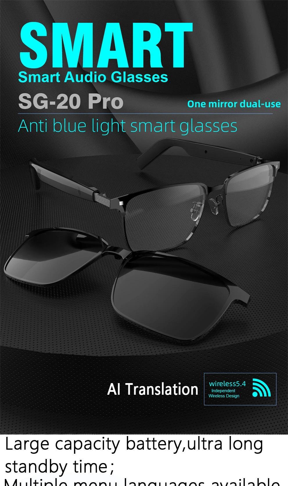 Smart Glasses SG20 Pro AI Intelligent Driver Sunglasses Touch Earphone with 144 Languages Online Translation for Men Women - gallery