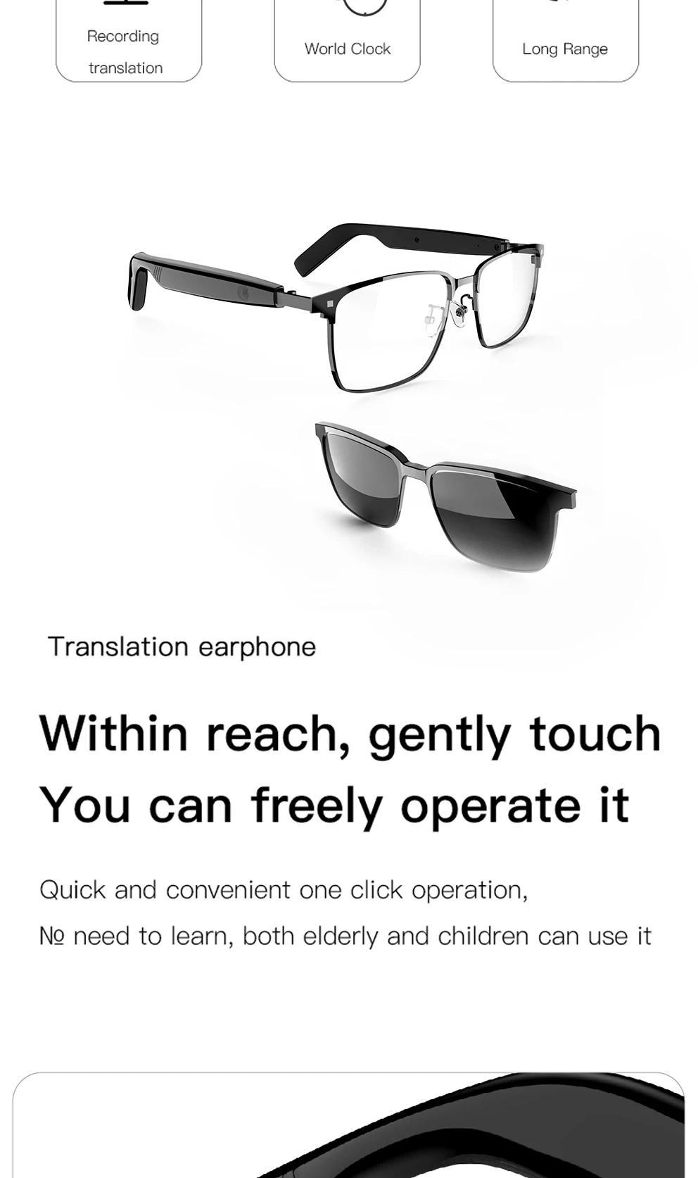 Smart Glasses SG20 Pro AI Intelligent Driver Sunglasses Touch Earphone with 144 Languages Online Translation for Men Women - gallery