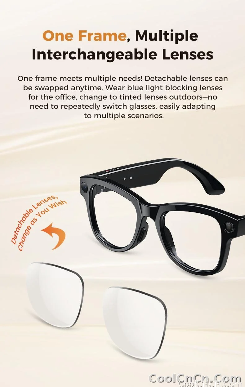 2026 AI Smart Glasses M02 Ultra 1080P HD Camera ChatGPT 3600mAh Charging 800W Camera 32GB Translation Music POV Video Sunglasse - detail