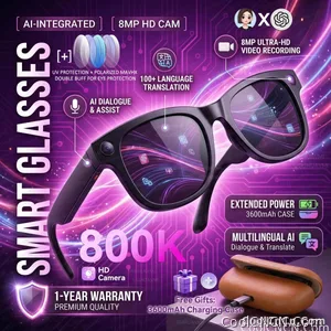2026 AI Smart Glasses M02 Ultra 1080P HD Camera ChatGPT 3600mAh Charging 800W Camera 32GB Translation Music POV Video Sunglasse - view 1