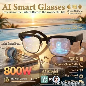 AI Real Time Translation Smart Glasses 1080P Camera Video Recorder Dual Mic Noise Canceling Bluetooth 3D Audio Sunglass 32G 2026 - view 1