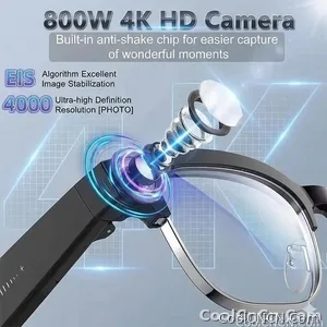 AI Real Time Translation Smart Glasses 1080P Camera Video Recorder Dual Mic Noise Canceling Bluetooth 3D Audio Sunglass 32G 2026 - view 5