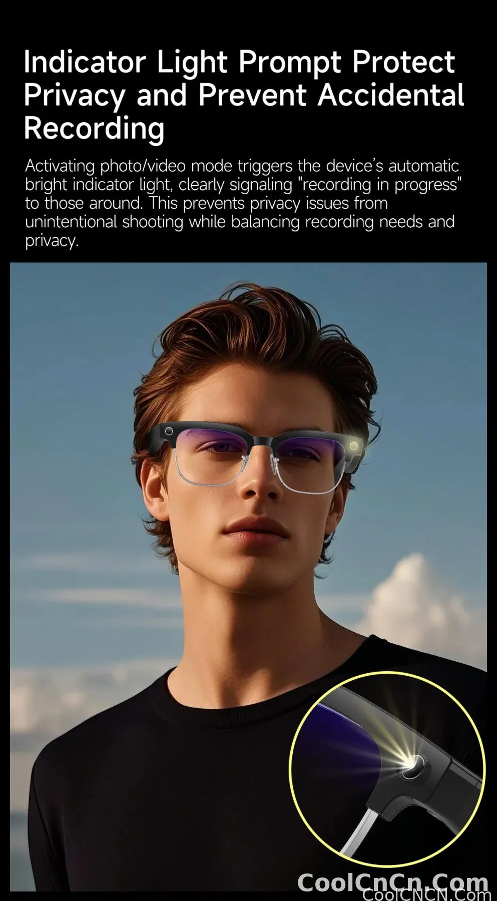 New Upgrade 800W Pixel Smart Glasses With Camera Video Recording AI Photo Recognition Call Language Translation Voice Sunglasses - detail