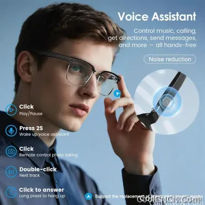 New Upgrade 800W Pixel Smart Glasses With Camera Video Recording AI Photo Recognition Call Language Translation Voice Sunglasses - view 5