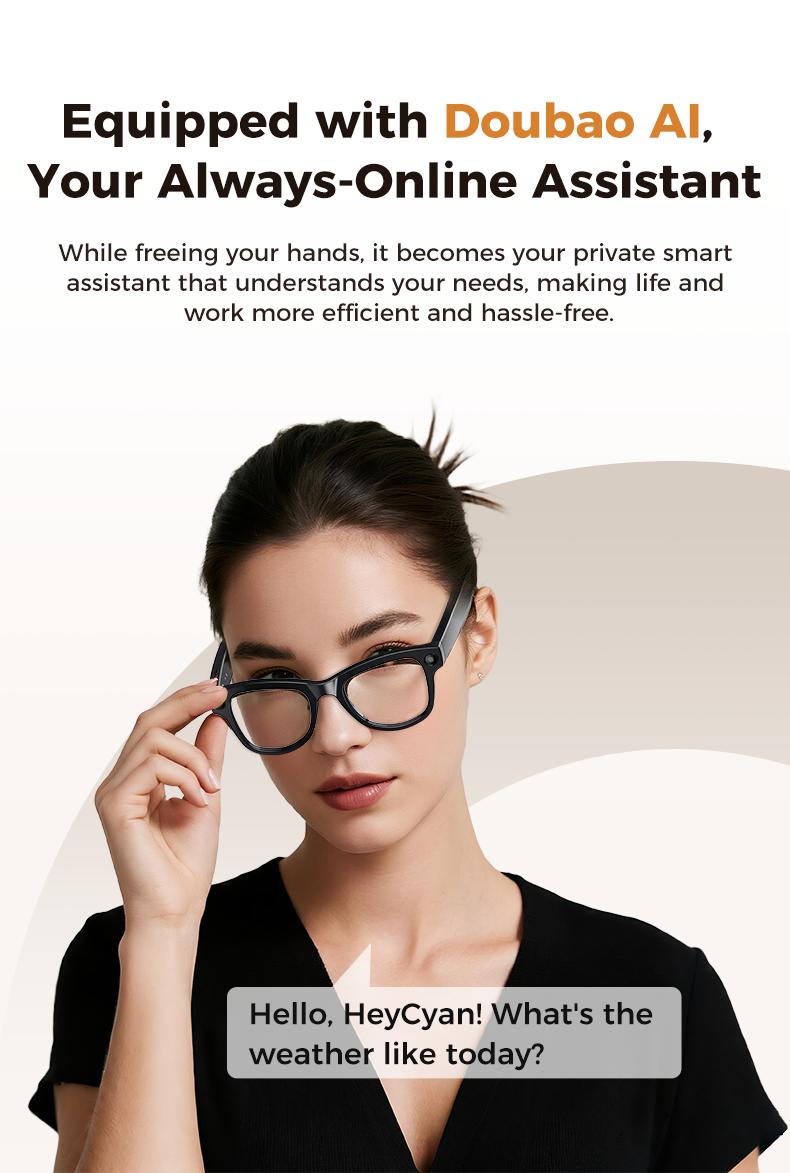 2026 New 3600mAh Battery AI Glasses Men 800W 4k Camera 32G Memory Photos&Video 160+Translation ChatGPT Music Smart Glasses Women - gallery