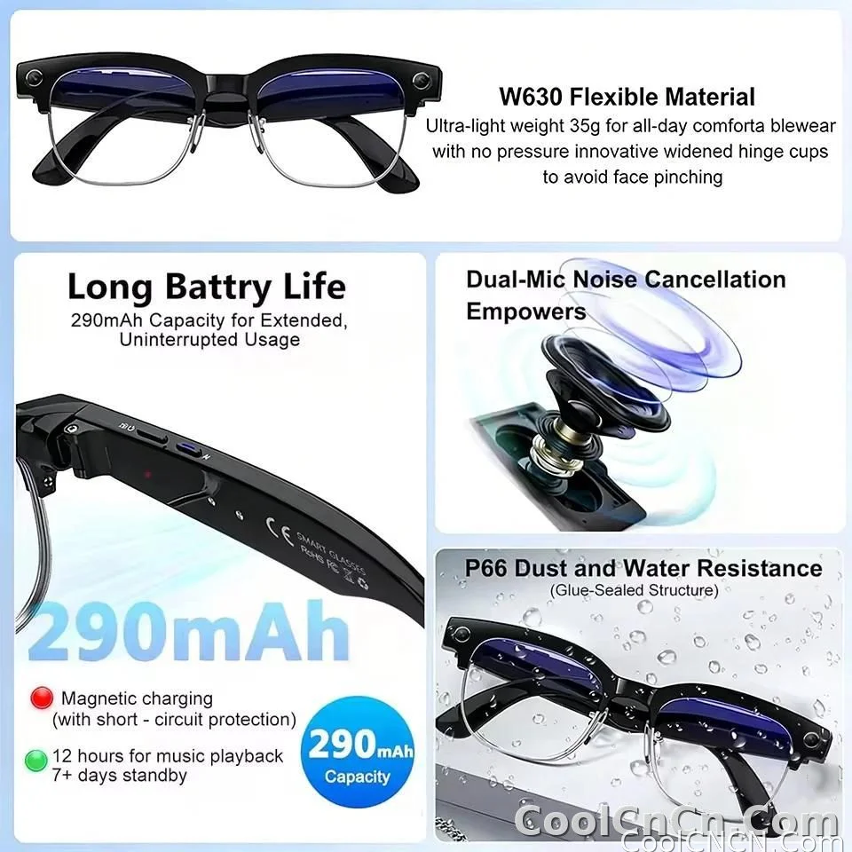 2026 New 800W Pixel Camera Smart AI Glasses Anti-shake Video Record ChatGP WIFI Translation Call Waterproof 32GB Sunglasses Men - detail