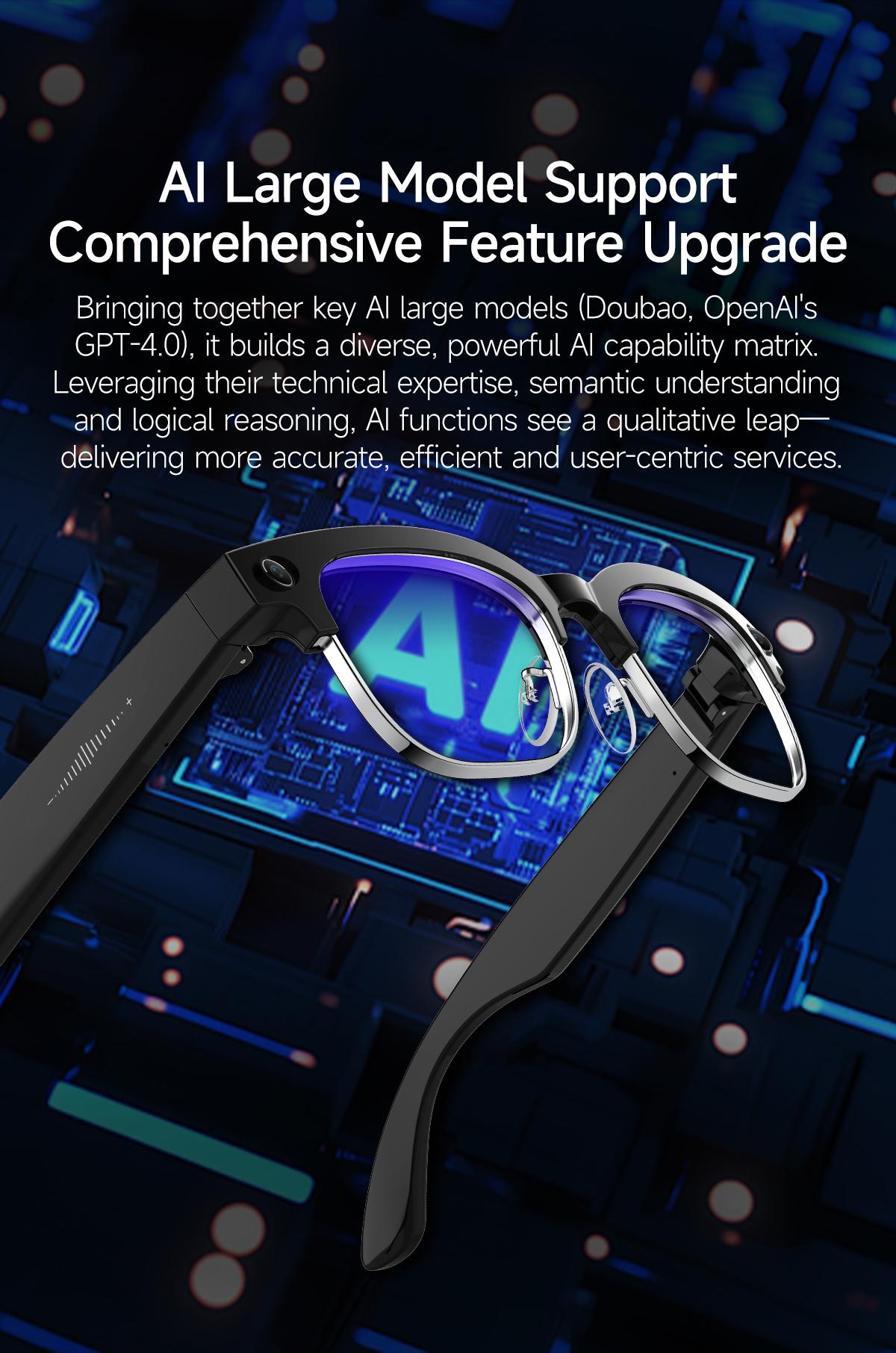 2026 New 800W Pixel Camera Smart AI Glasses Anti-shake Video Record ChatGP WIFI Translation Call Waterproof 32GB Sunglasses Men - gallery