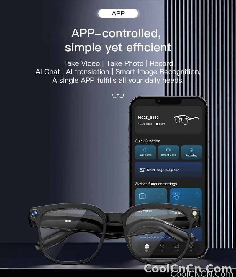 2026 Smart AI Glasses Men New 4K HD 800W pixel Camera 32GB Memory 120+ Translation ChatGPT Music Shoot Photos &Video Sunglasses - detail