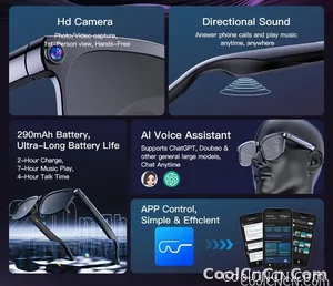 2026 Smart AI Glasses Men New 4K HD 800W pixel Camera 32GB Memory 120+ Translation ChatGPT Music Shoot Photos &Video Sunglasses - view 9