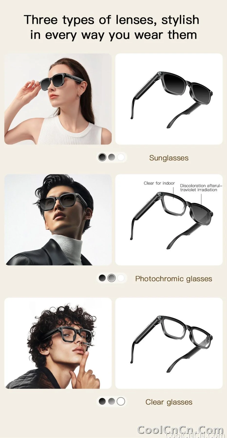 2026New POVSmart Glasses with 800W 4K HD Camera Wireless Audio Sunglasses Men Photos&Video AI Translation ChatGPT Glasses Women - detail