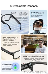 2026New POVSmart Glasses with 800W 4K HD Camera Wireless Audio Sunglasses Men Photos&Video AI Translation ChatGPT Glasses Women - view 9