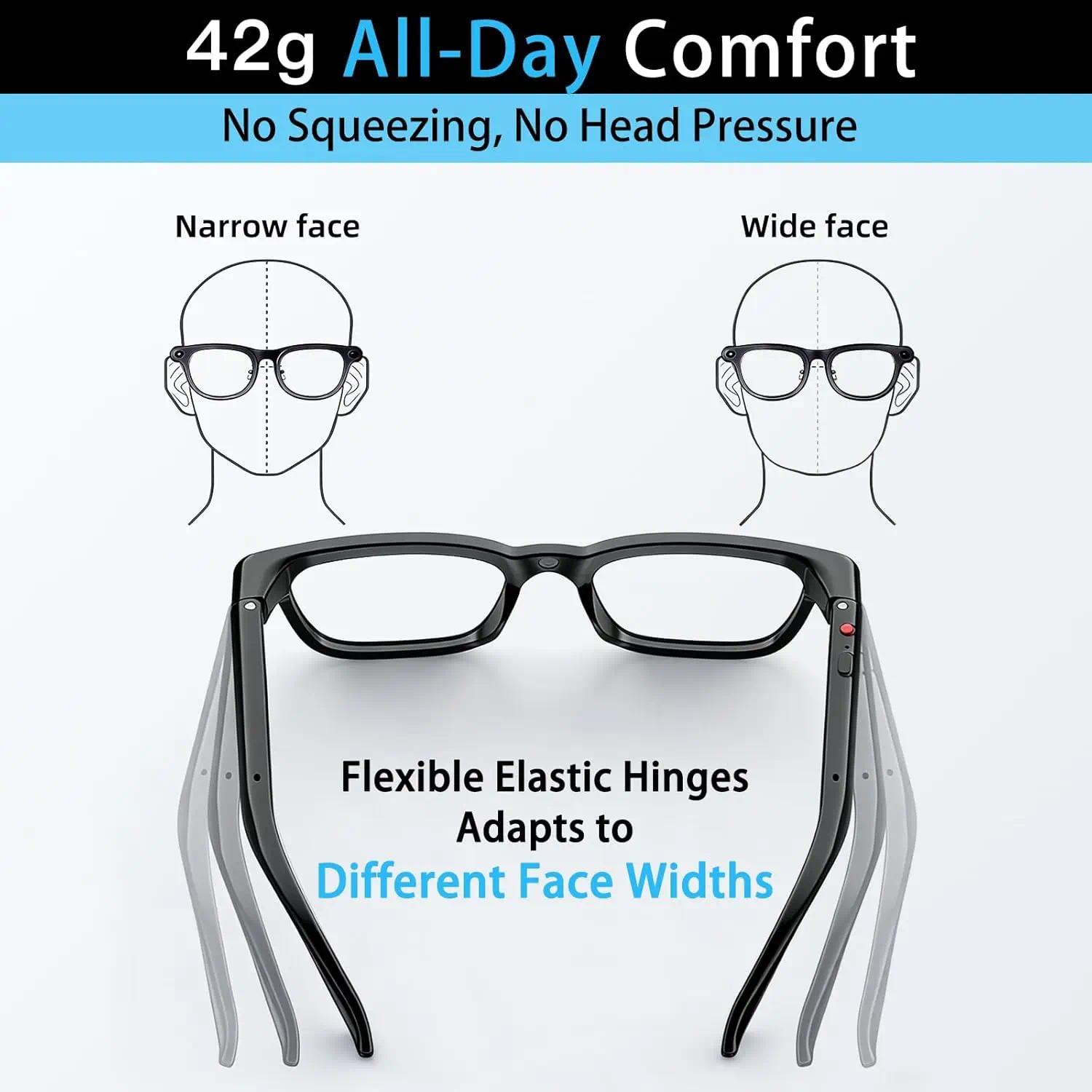 2026 New 800W Pixel Camera 1080P Video Recording Smart Glasses Men AI Voice Assistant Music Player Translation Sports Sunglasses - gallery