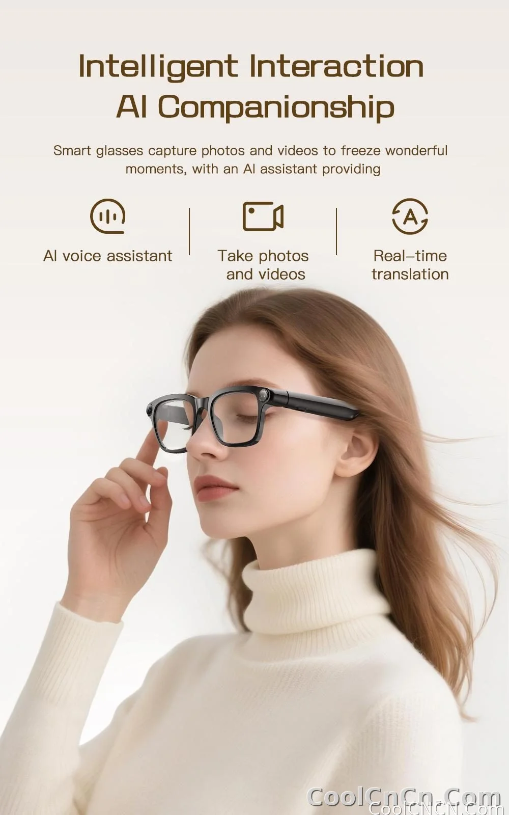 2026 New 800W Pixel Camera 1080P Video Recording Smart Glasses Men AI Voice Assistant Music Player Translation Sports Sunglasses - detail
