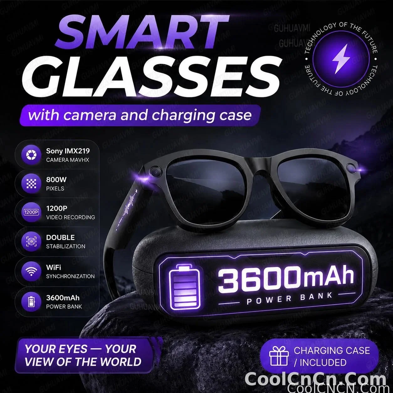 2026 New AI Video Glasses 1080P HD Camera Recorder Bluetooth Audio Voice Control Touch WiFi Sync Smart Glasses for Travel Use HD