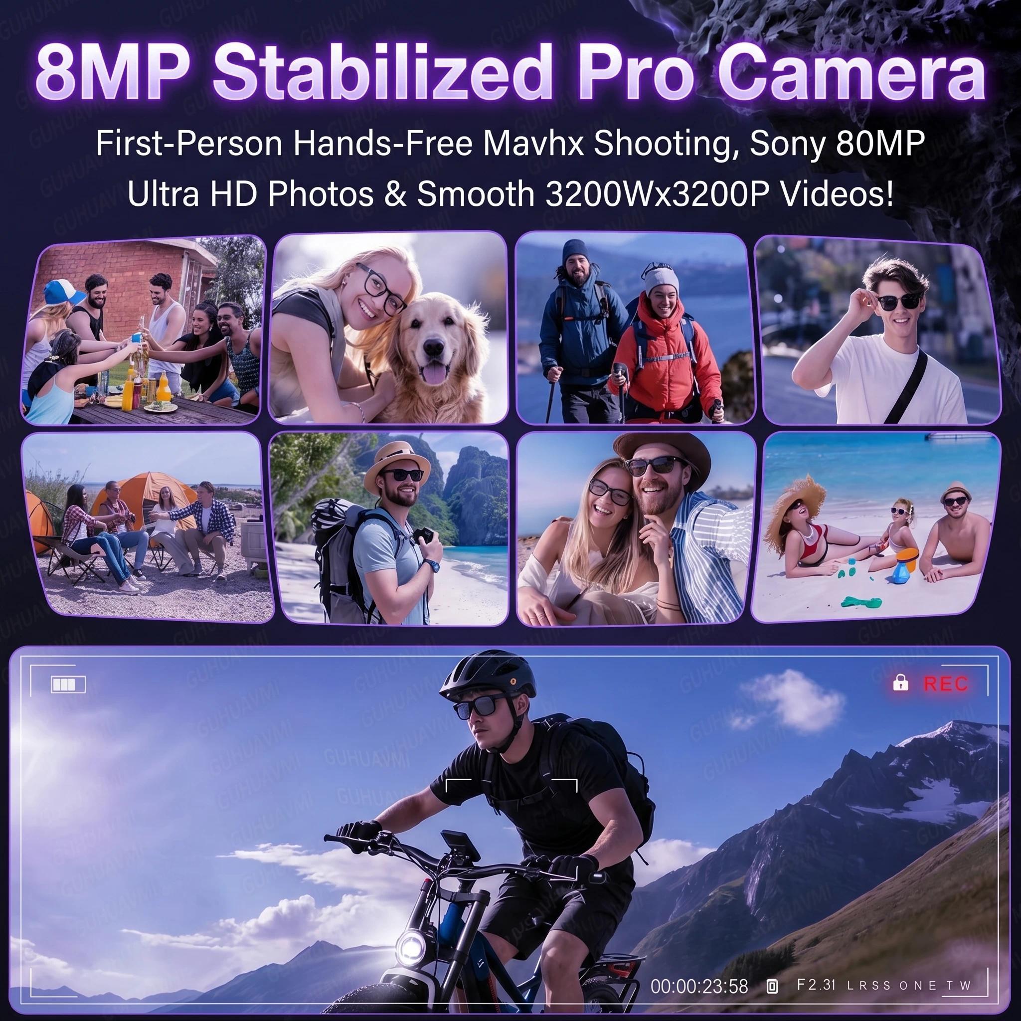 2026 New AI Video Glasses 1080P HD Camera Recorder Bluetooth Audio Voice Control Touch WiFi Sync Smart Glasses for Travel Use HD - gallery