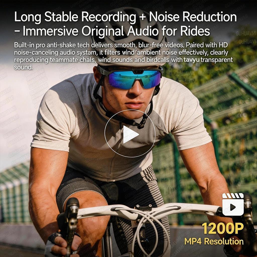 2026 New AI Sport Cycling Smart Glasses 80MP Camera 1200P HD Video Bluetooth 5.3WiFi Open Ear Riding Speaker Real-Time Translate - gallery