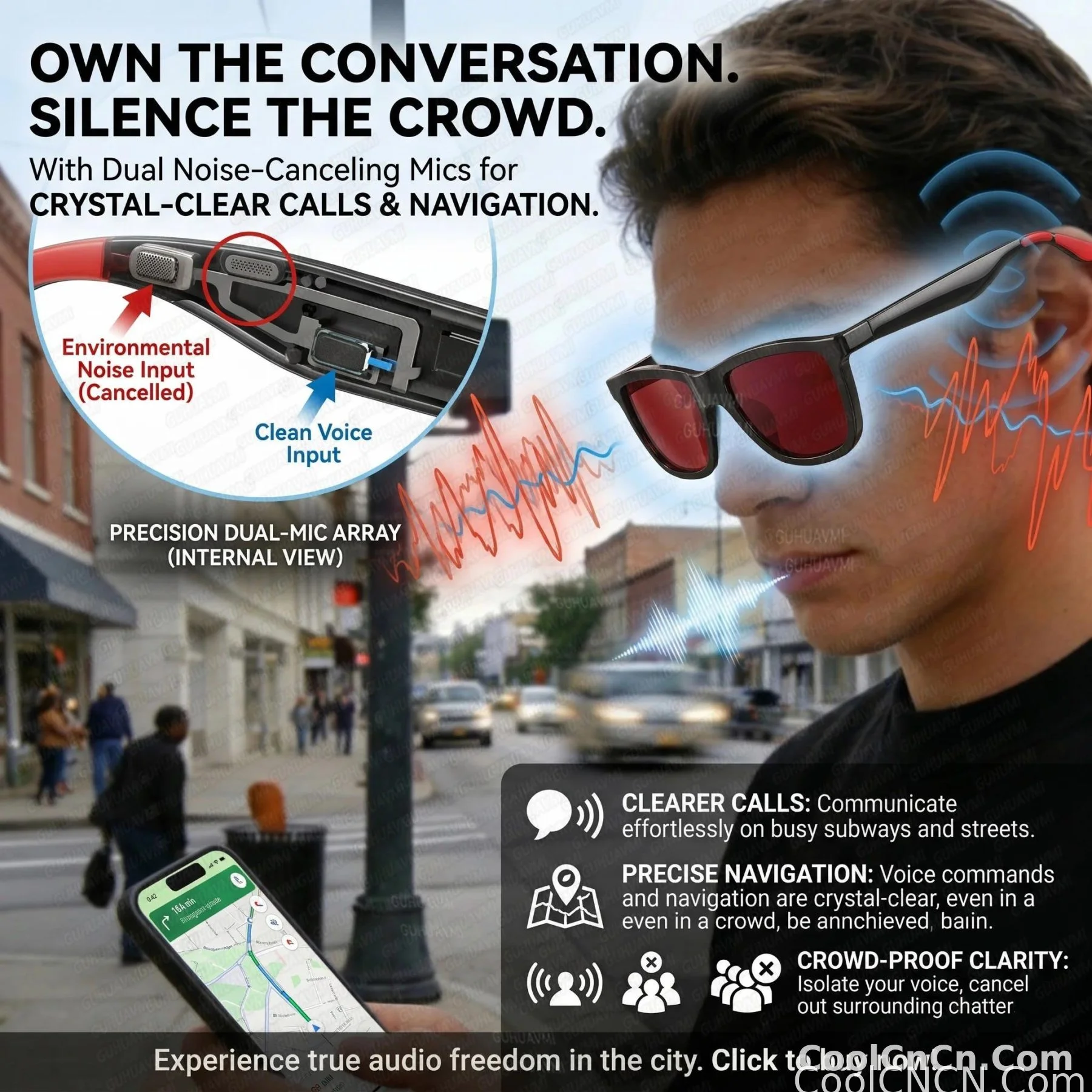 2026 New Touch Color Change Smart Glasses 100+Translation Voice Wake-Up Dual Mic Noise Reduction Bluetooth Music Audio Sunglasse - detail