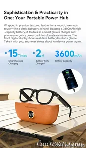 AI Smart Audio image Glasses, 3600mAh Charging Case, Hands-Free Call, Open-Ear Headphones, for Driving, Running, Daily Use - view 19