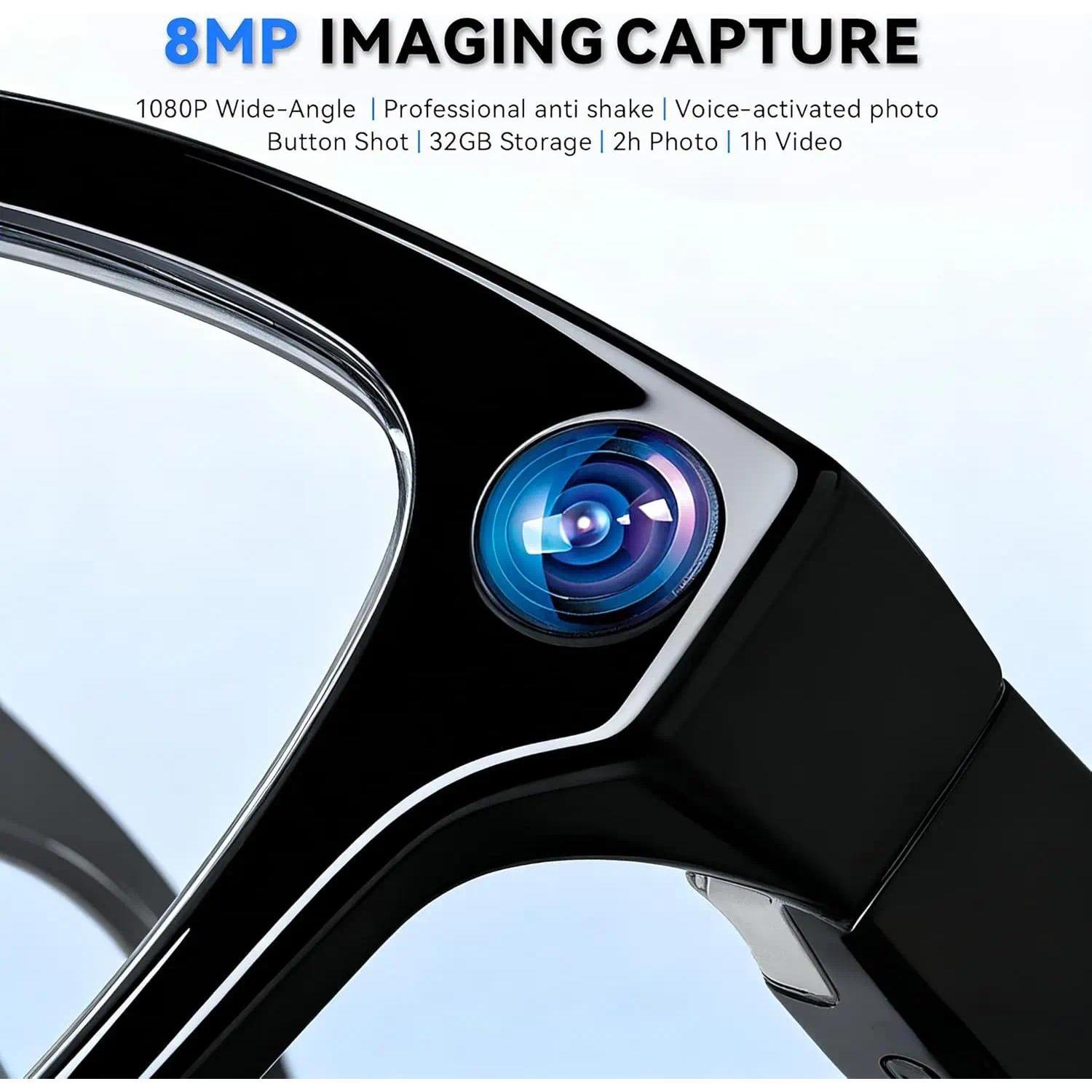 AI Smart Glasses 8MP HD Camera Sunglasses Audio AI Voice Assistant Real-Time Translation Vlog Eyeglasses for Daily Work Travel - gallery