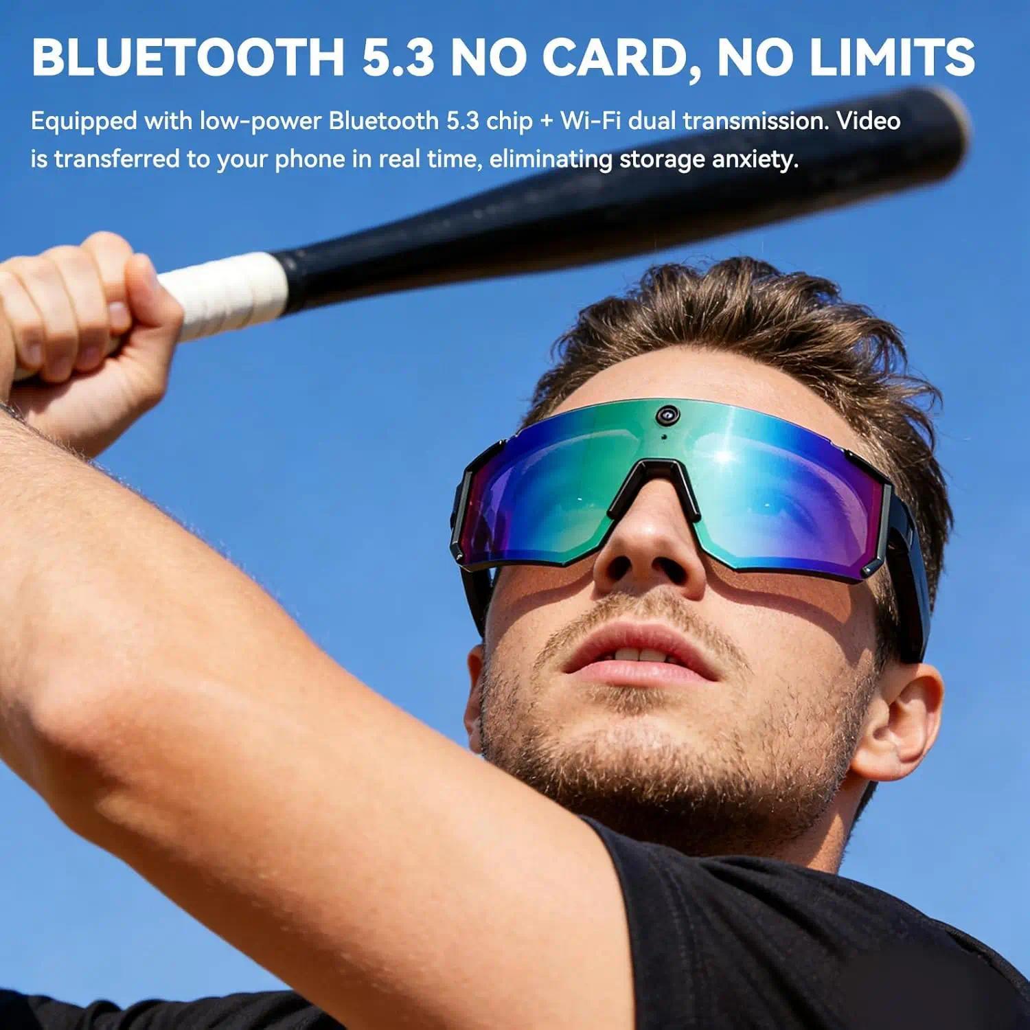 2026 New AI smart shooting&recording glasses with 800W camera, HD anti-shake bicycle riding shooting artifact, windproof goggles - gallery