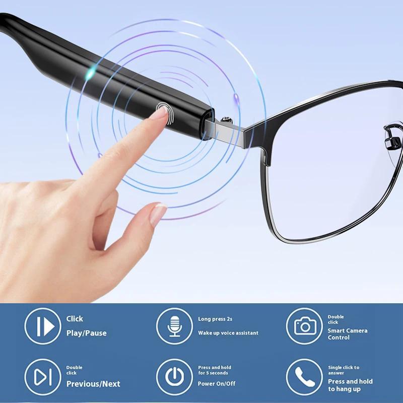 AI Glasses For Men languages Real Time Translation Wireless Bluetooth Touch Call Meeting Sports Music Smart Glasses - gallery