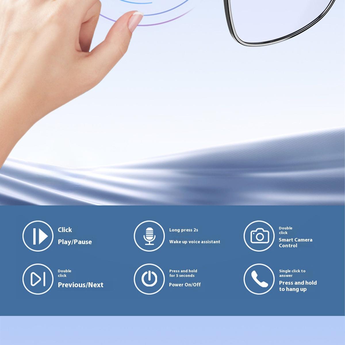 AI Glasses For Men languages Real Time Translation Wireless Bluetooth Touch Call Meeting Sports Music Smart Glasses - gallery
