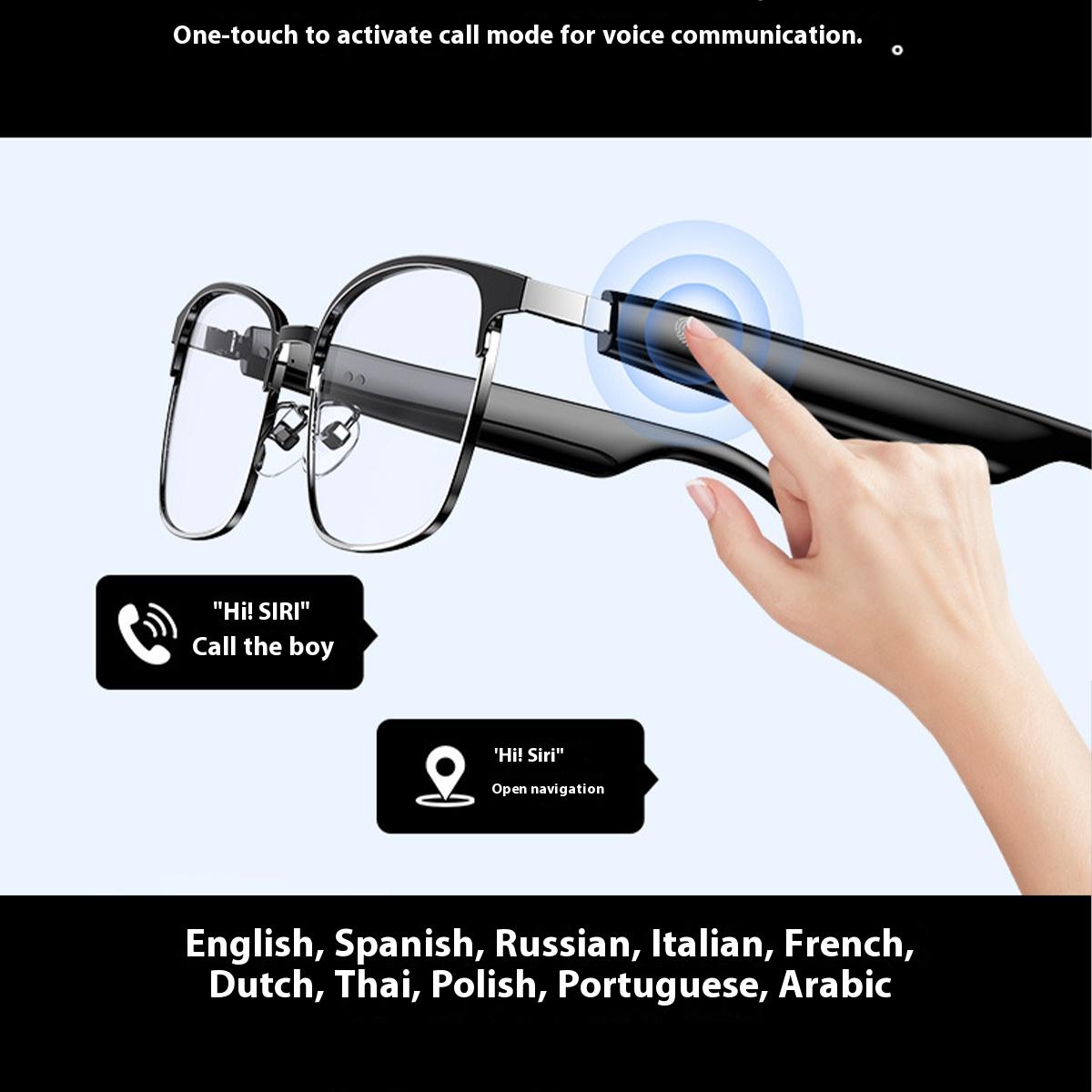 AI Glasses For Men languages Real Time Translation Wireless Bluetooth Touch Call Meeting Sports Music Smart Glasses - gallery
