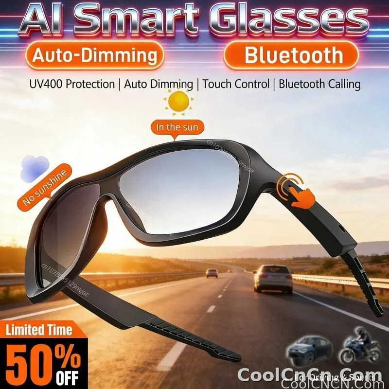 AI Smart Glasses Voice Translation Audio Sunglasses Outdoor UV Protection Ski Goggles Listen to Music Make Calls 2026 New
