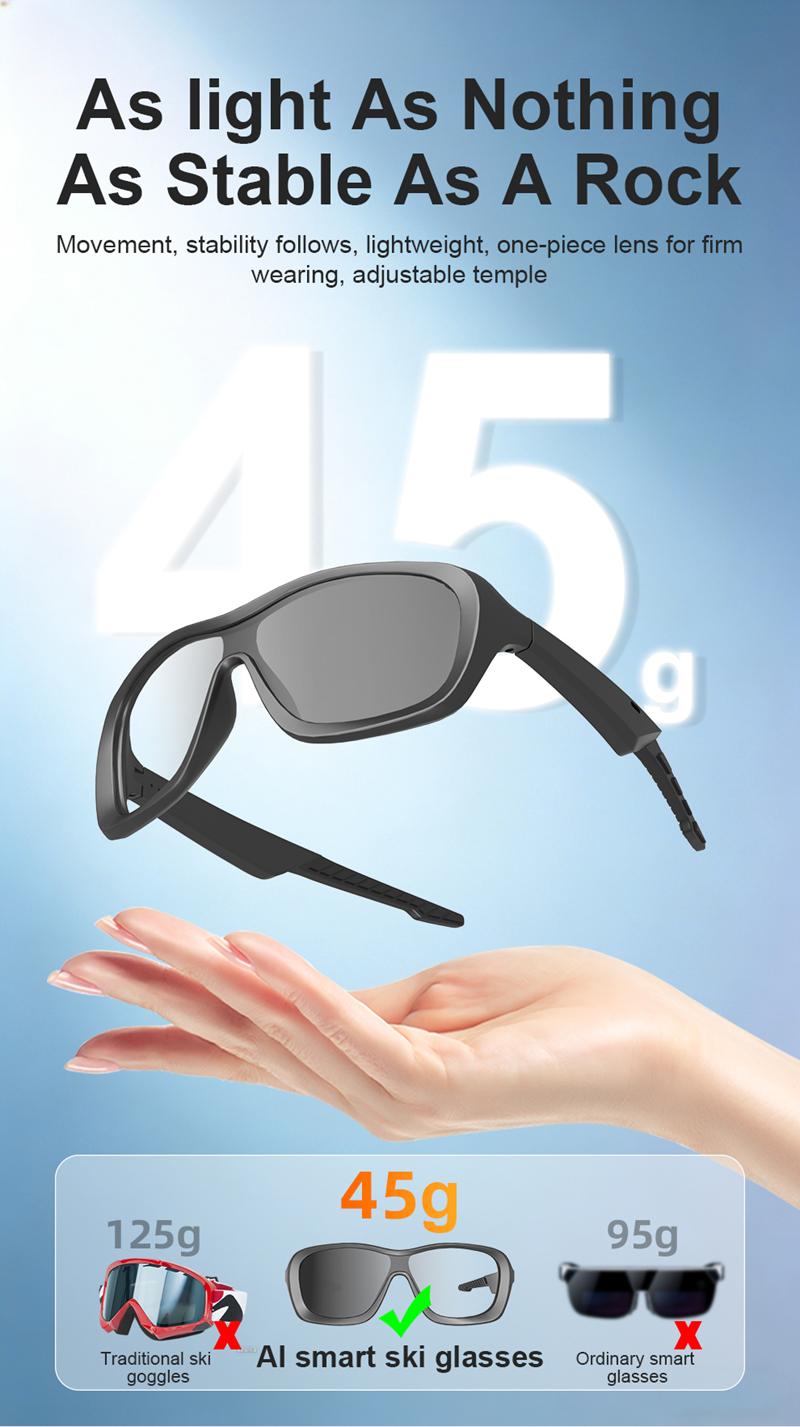 AI Smart Glasses Voice Translation Audio Sunglasses Outdoor UV Protection Ski Goggles Listen to Music Make Calls 2026 New - gallery