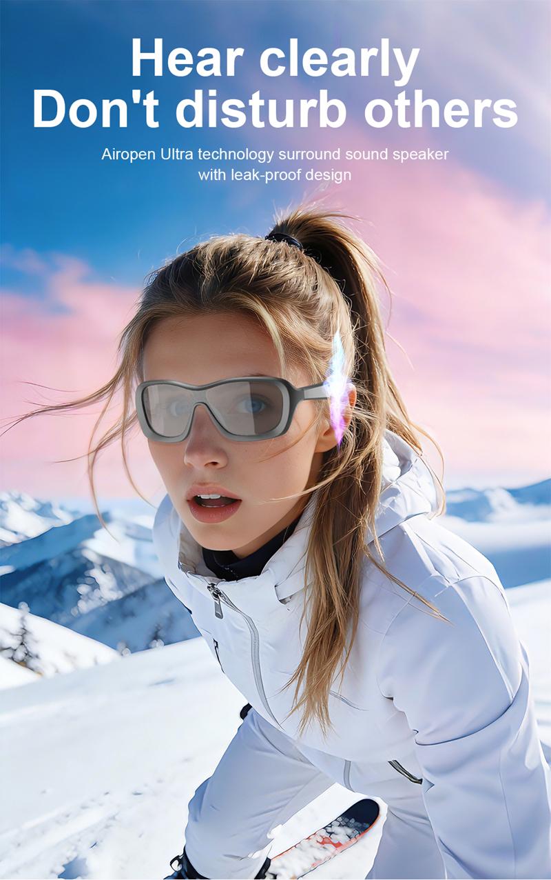 AI Smart Glasses Voice Translation Audio Sunglasses Outdoor UV Protection Ski Goggles Listen to Music Make Calls 2026 New - gallery