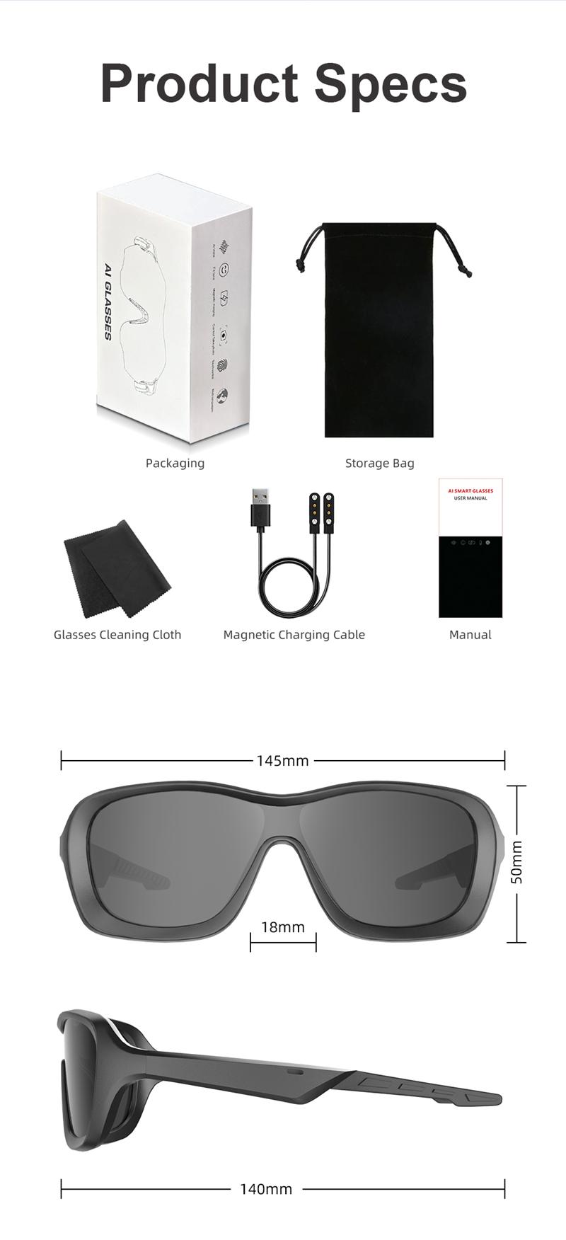 AI Smart Glasses Voice Translation Audio Sunglasses Outdoor UV Protection Ski Goggles Listen to Music Make Calls 2026 New - gallery