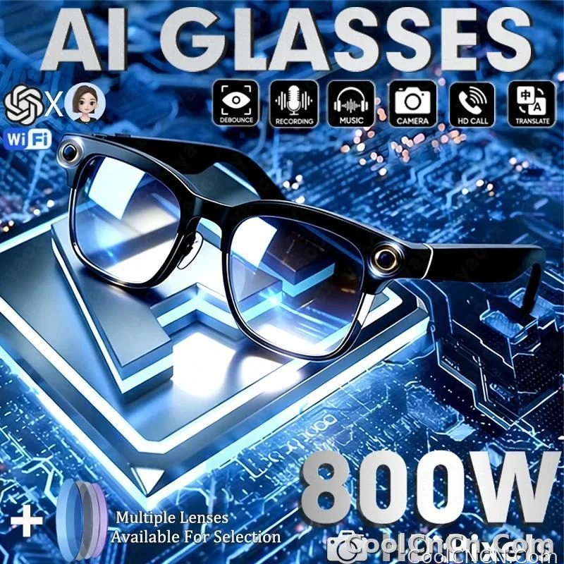 2026 Ultra AI Smart Glasses 1200P Camera ChatGPT Voice Assistant 32GB Storage Real-time Translation Bluetooth Music Sunglasses