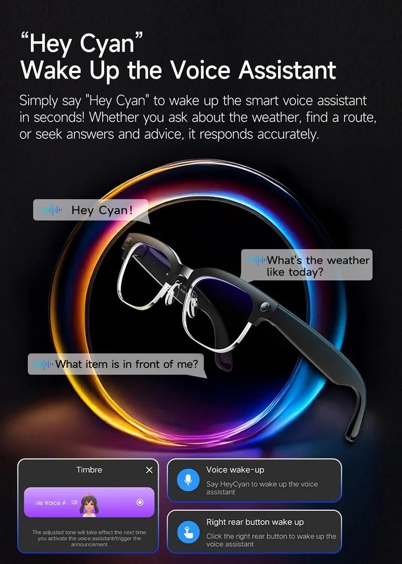 With Camera AI 4K Glasses New Upgrade 800W HD Video Recording AI Photo Recognition Translation Bluetooth Call Voice Sunglasses - gallery