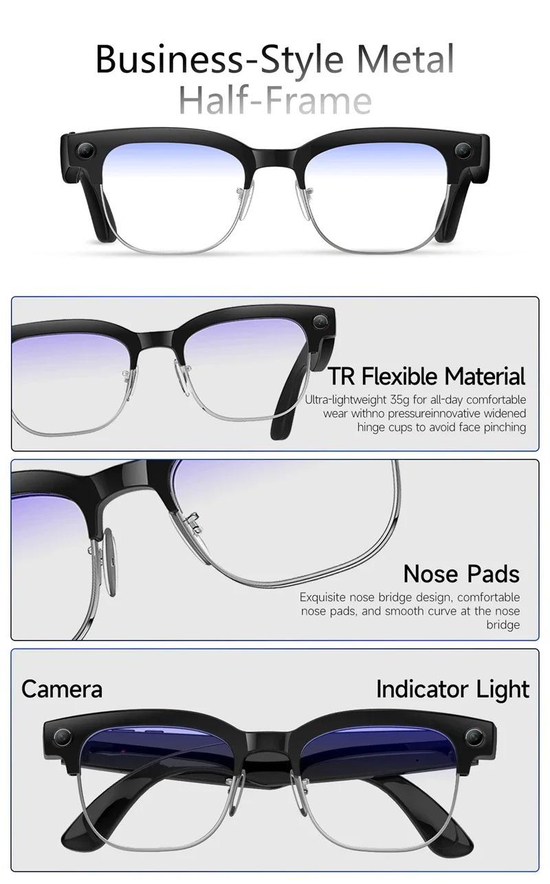 With Camera AI 4K Glasses New Upgrade 800W HD Video Recording AI Photo Recognition Translation Bluetooth Call Voice Sunglasses - gallery