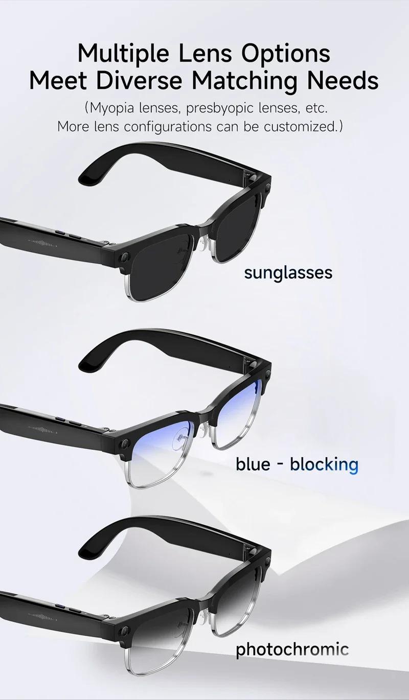 With Camera AI 4K Glasses New Upgrade 800W HD Video Recording AI Photo Recognition Translation Bluetooth Call Voice Sunglasses - gallery