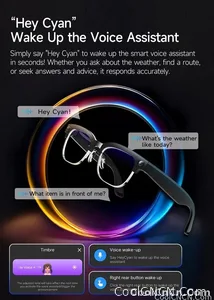 With Camera AI 4K Glasses New Upgrade 800W HD Video Recording AI Photo Recognition Translation Bluetooth Call Voice Sunglasses - view 9