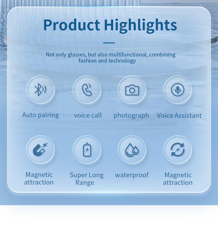 Bluetooth Smart Glasses Voice Call Music Play Remote Control Camera Wireless Bluetooth Headset Waterproof Glasses For Men  Women - gallery