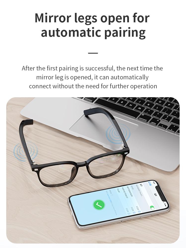 Bluetooth Smart Glasses Voice Call Music Play Remote Control Camera Wireless Bluetooth Headset Waterproof Glasses For Men  Women - gallery