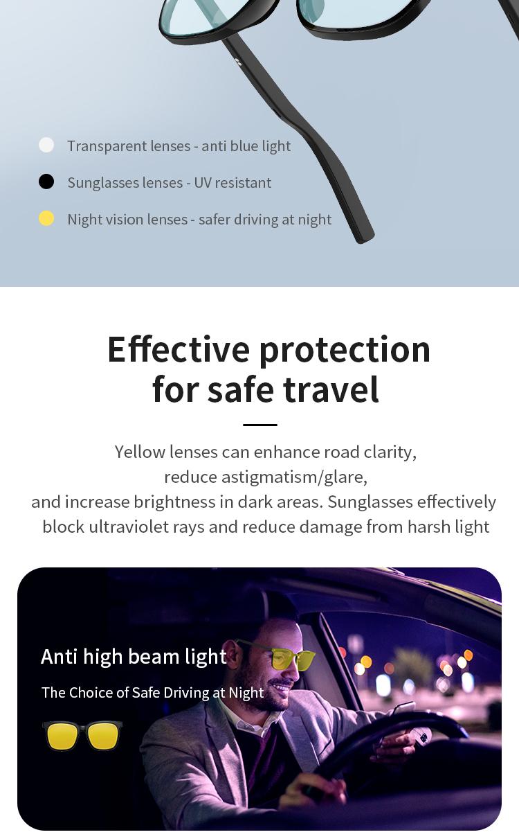 Bluetooth Smart Glasses Voice Call Music Play Remote Control Camera Wireless Bluetooth Headset Waterproof Glasses For Men  Women - gallery
