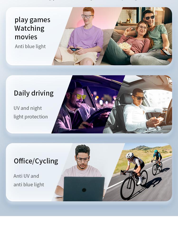 Bluetooth Smart Glasses Voice Call Music Play Remote Control Camera Wireless Bluetooth Headset Waterproof Glasses For Men  Women - gallery