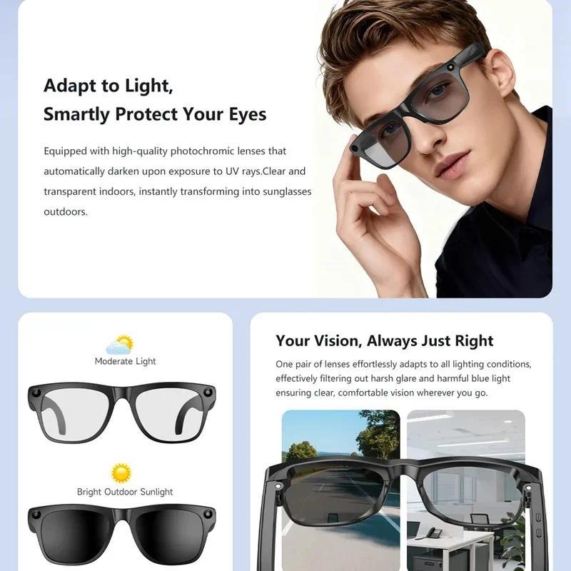 6K HD AI Camera Glasses 800MP Photochromic Multifunctional Smart Glasses Bluetooth Calling Photo Chat Music Translation 2026 - gallery