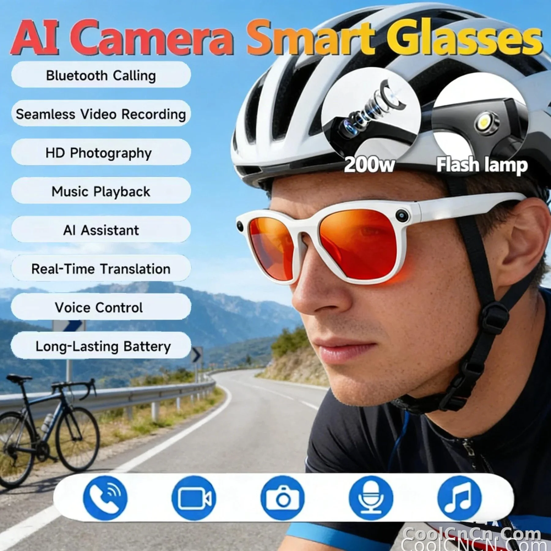2026 New AI Smart Glasses for Photography And Video Intelligent Interactive Translation Feature Compatible with IOS And Android