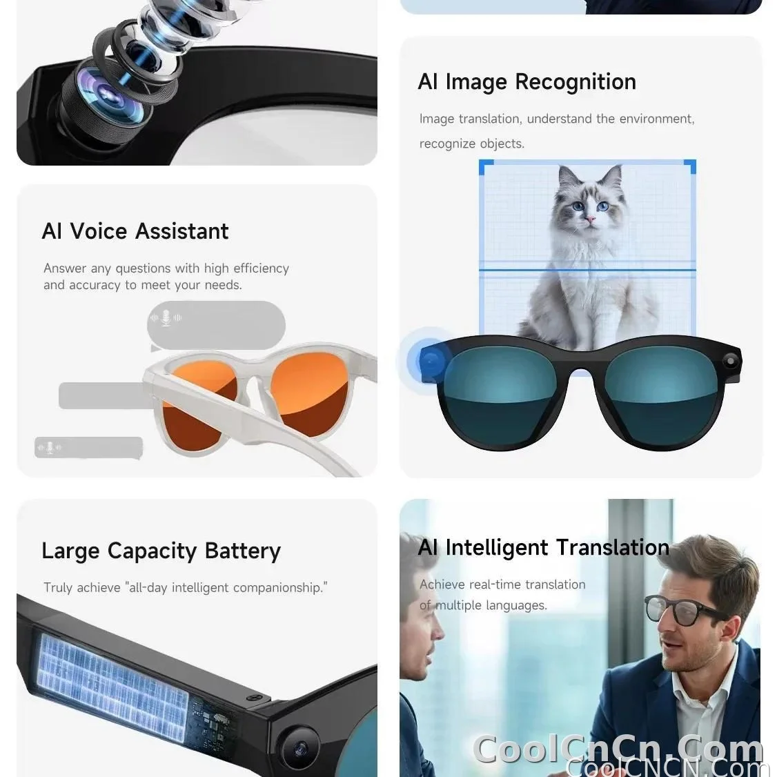 2026 New AI Smart Glasses for Photography And Video Intelligent Interactive Translation Feature Compatible with IOS And Android - detail