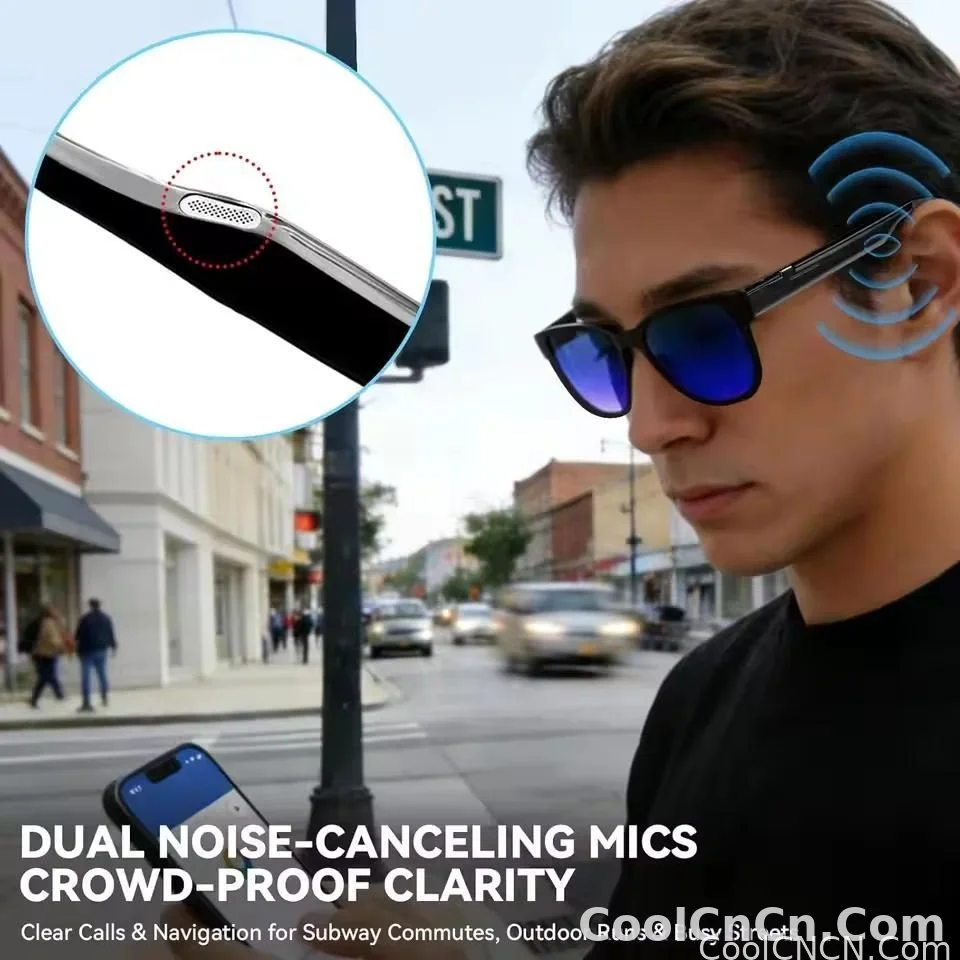 New 2026 Pro Smart Sunglasses Bluetooth AI Voice Assistant Translation HD Audio ENC Dual Mic Touch Color Change IP65 TR90 Frame - detail
