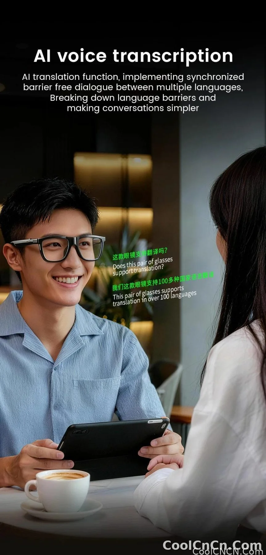 New Pro Smart Audio Sunglasses 2026 AI Translation Q&A Bluetooth HD Sound ENC Dual Mic Touch 4-Speed Color Change IP65 TR90 Men - detail