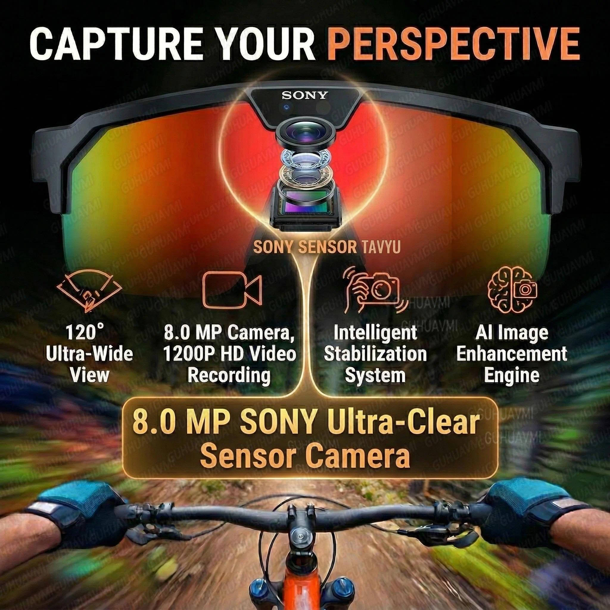 2026 New AI Smart Sports shooting&recording Glasses 800W Camera HD Anti-shake Bicycle Riding Shooting Artifact Windproof Goggles - gallery