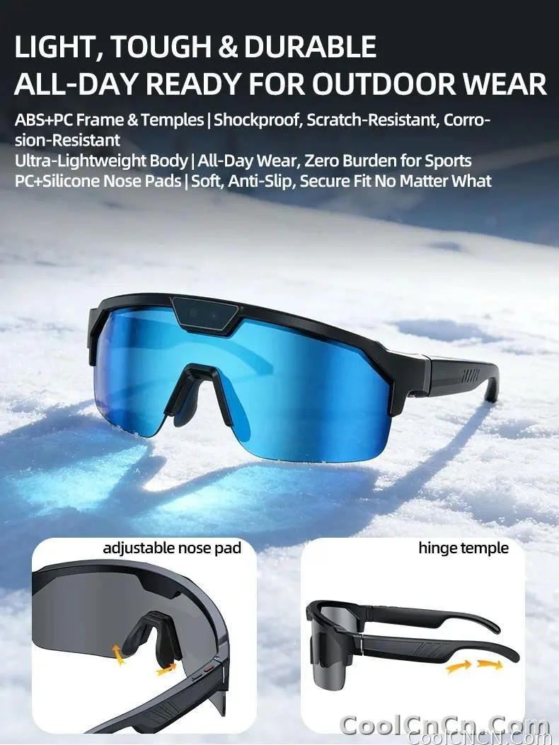 2026 New AI Smart Sports shooting&recording Glasses 800W Camera HD Anti-shake Bicycle Riding Shooting Artifact Windproof Goggles - detail