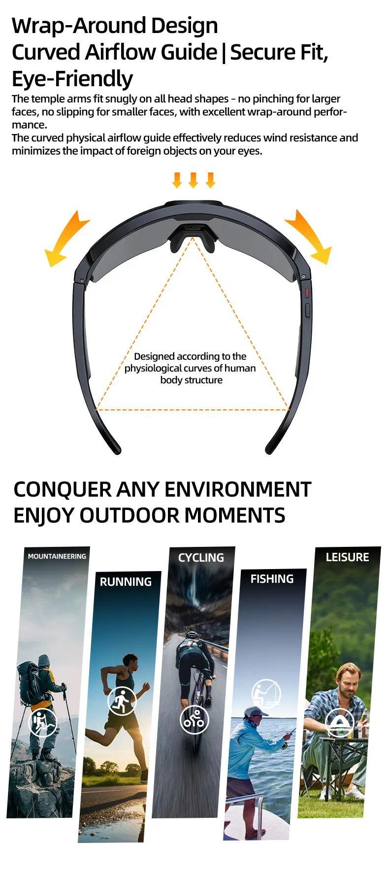 2026 New AI Smart Sports shooting&recording Glasses 800W Camera HD Anti-shake Bicycle Riding Shooting Artifact Windproof Goggles - gallery