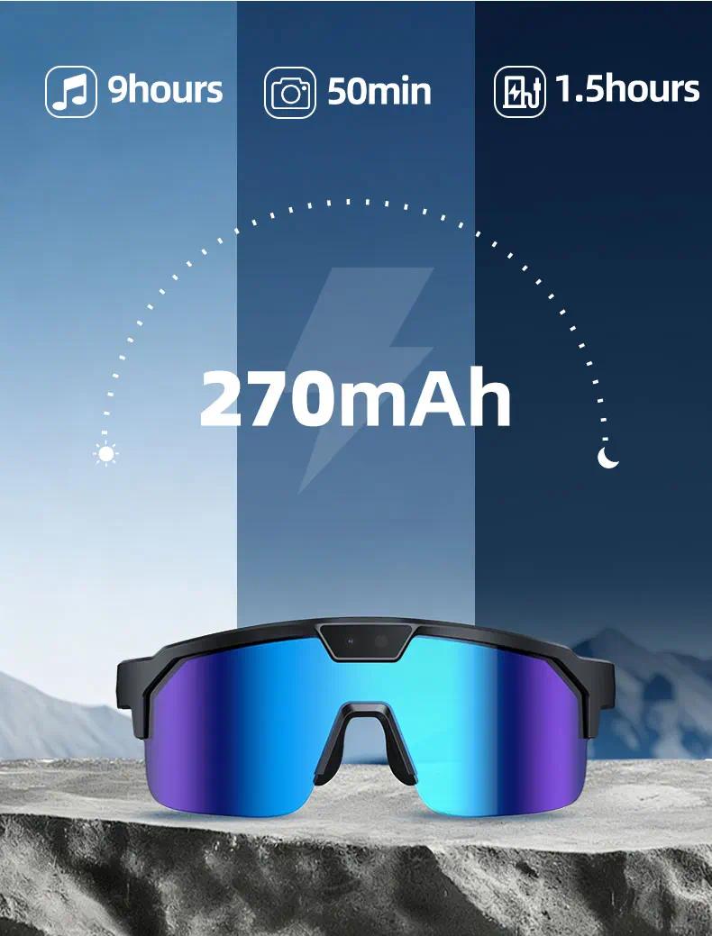2026 New AI Smart Sports shooting&recording Glasses 800W Camera HD Anti-shake Bicycle Riding Shooting Artifact Windproof Goggles - gallery