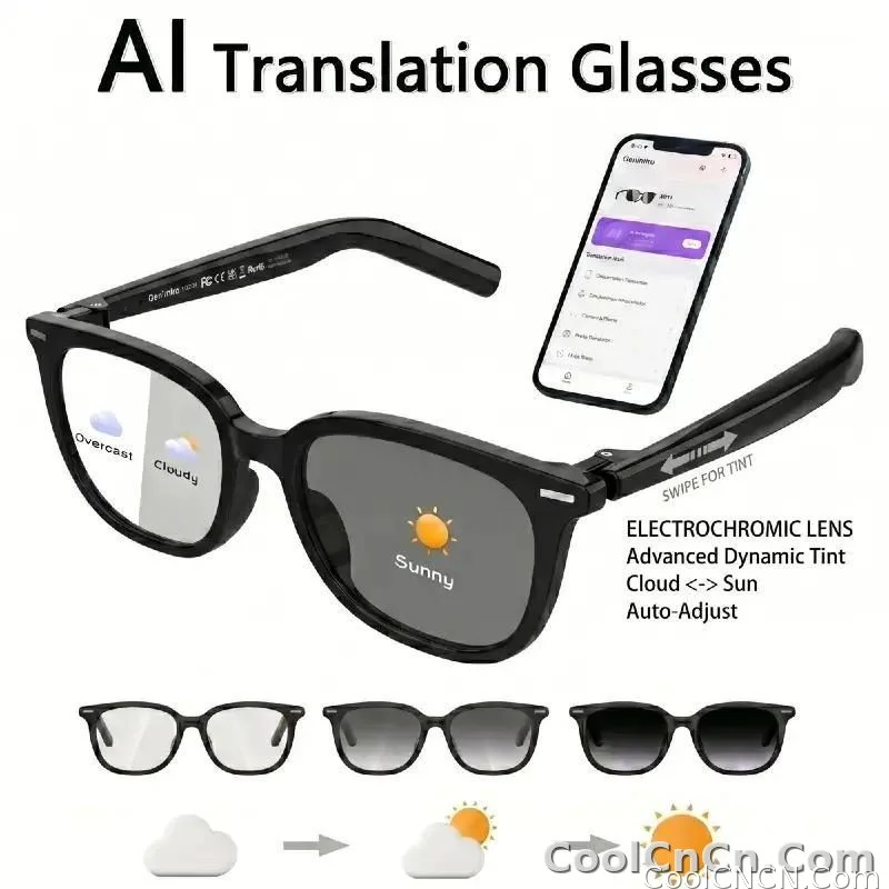 2026 New AI Smart Glasses,AI ChatGPT and Gemini-2.5 with 164 Translations Supported,Bluetooth Glasses for Men Women,Music Playback & Hands-Free Calling,Photochromic Lens,IP67 Waterproof